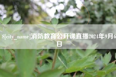 进贤消防教育公开课直播2024年9月6日