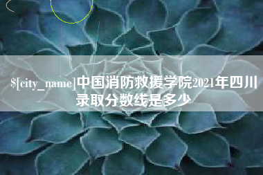 进贤中国消防救援学院2021年四川录取分数线是多少