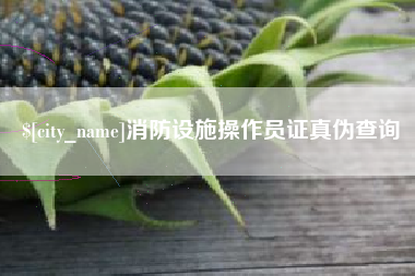 进贤消防设施操作员证真伪查询