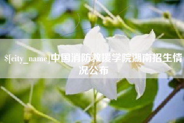 进贤中国消防救援学院湖南招生情况公布