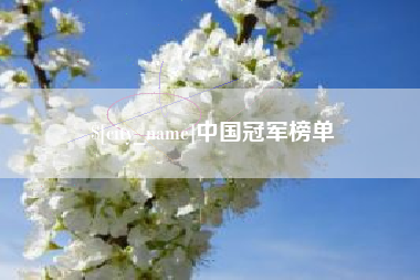 进贤中国冠军榜单