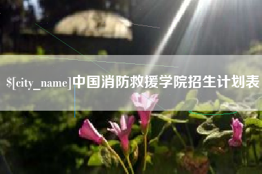 进贤中国消防救援学院招生计划表
