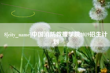 进贤中国消防救援学院2019招生计划